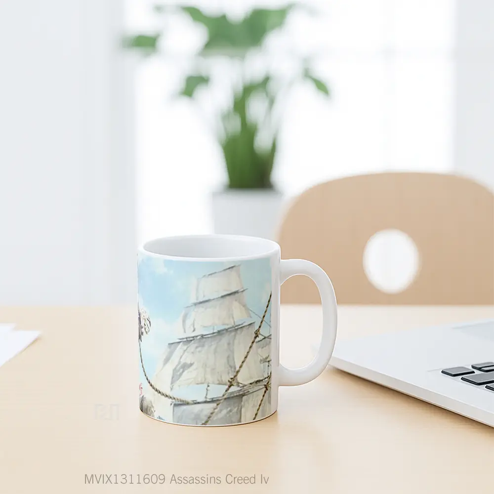 Mug Assassins Creed Iv Cangkir Gamer - All-side / Desain