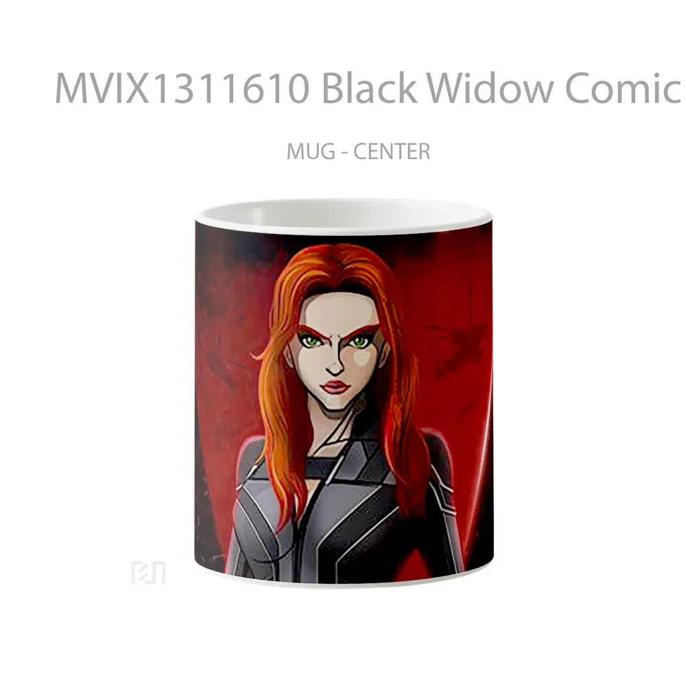 Mug Black Widow Comic Poster Gelas Superhero