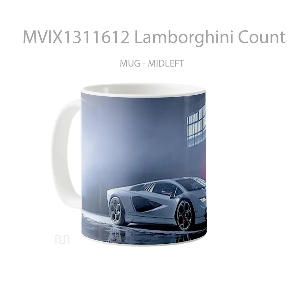 Mug Lamborghini Countach Lpi 800 On The Side Cangkir Mobil - All-side / Desain