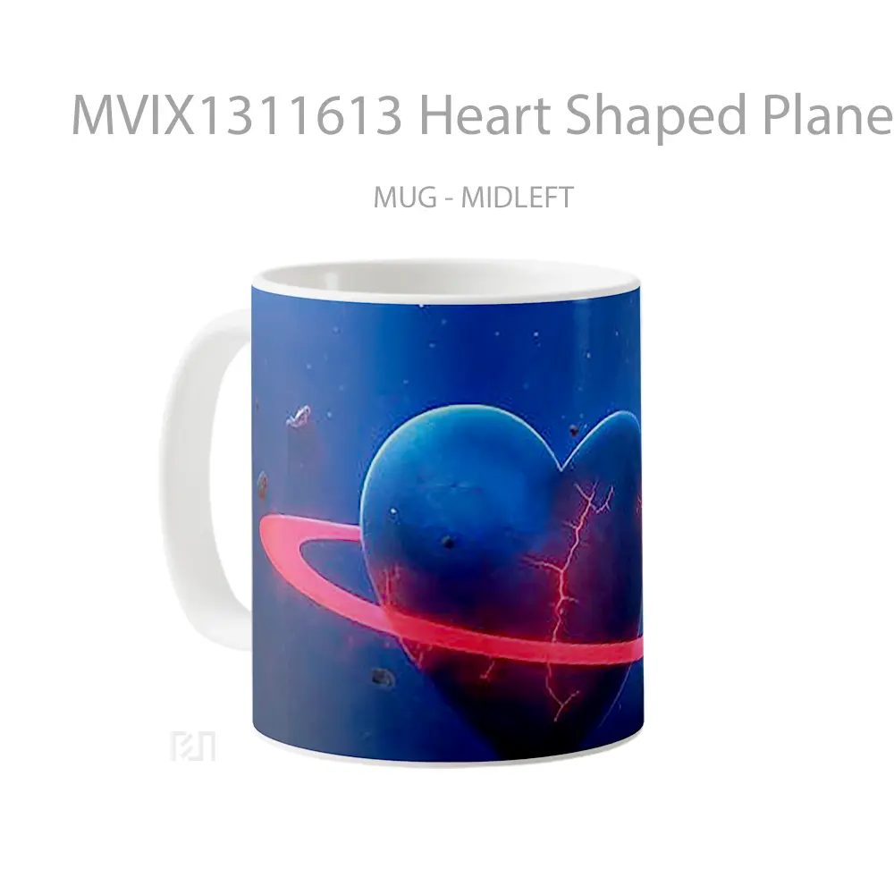 Mug Heart Shaped Planet Gelas Astronomi - All-side / Desain