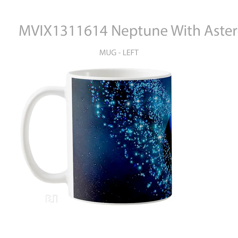 Mug Neptune With Asteroids Gelas Keramik Unik - All-side / Desain