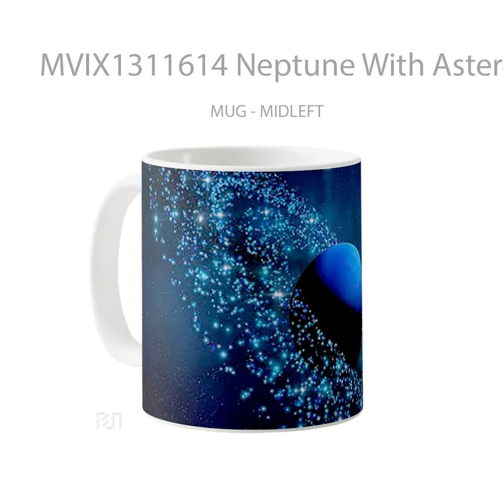 Mug Neptune With Asteroids Gelas Keramik Unik - All-side / Desain