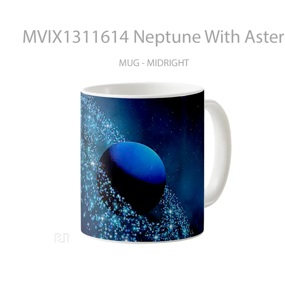 Mug Neptune With Asteroids Gelas Keramik Unik - All-side / Desain