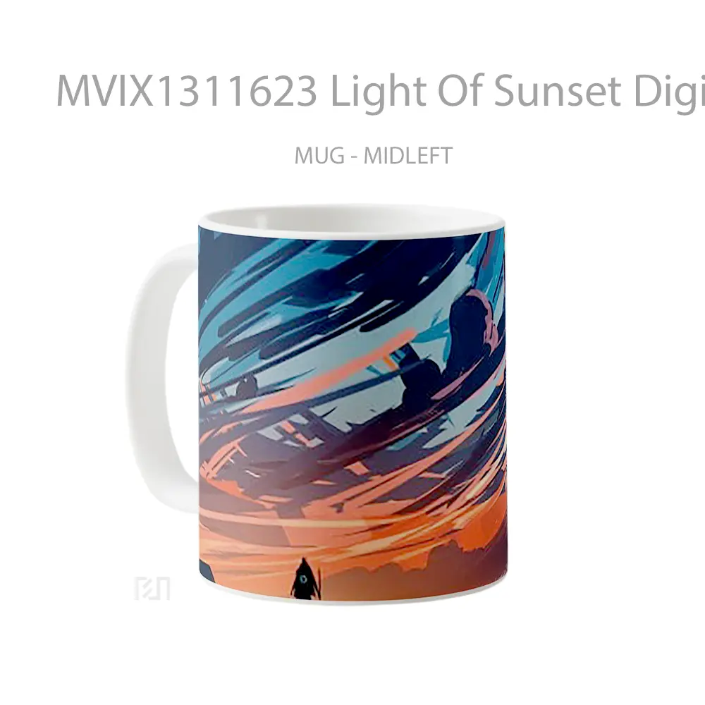 Mug Light Of Sunset Digital Art Gelas Pemandangan Alam - All-side / Desain