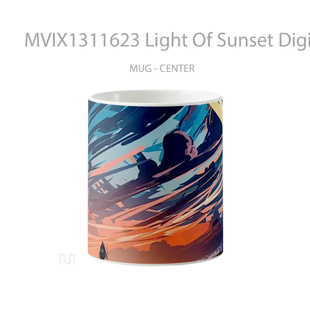 Mug Light Of Sunset Digital Art Gelas Pemandangan Alam
