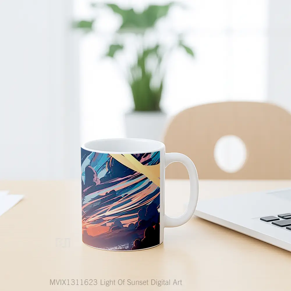 Mug Light Of Sunset Digital Art Gelas Pemandangan Alam - All-side / Desain