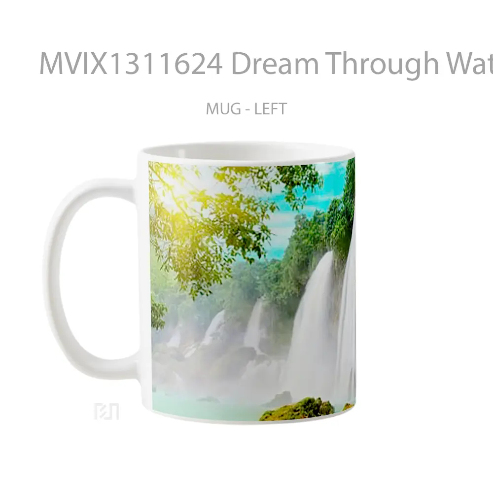 Mug Dream Through Waterfall Gelas Pemandangan Alam - All-side / Desain