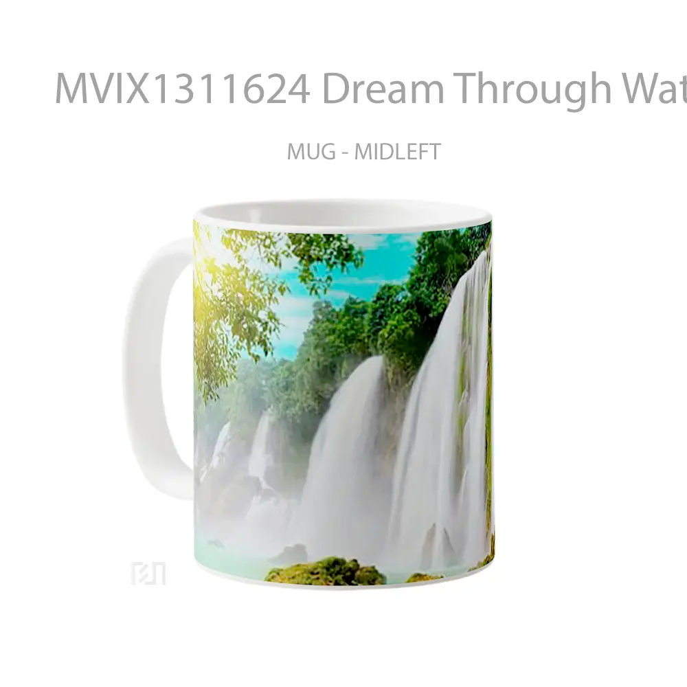 Mug Dream Through Waterfall Gelas Pemandangan Alam - All-side / Desain