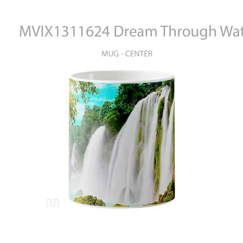 Mug Dream Through Waterfall Gelas Pemandangan Alam