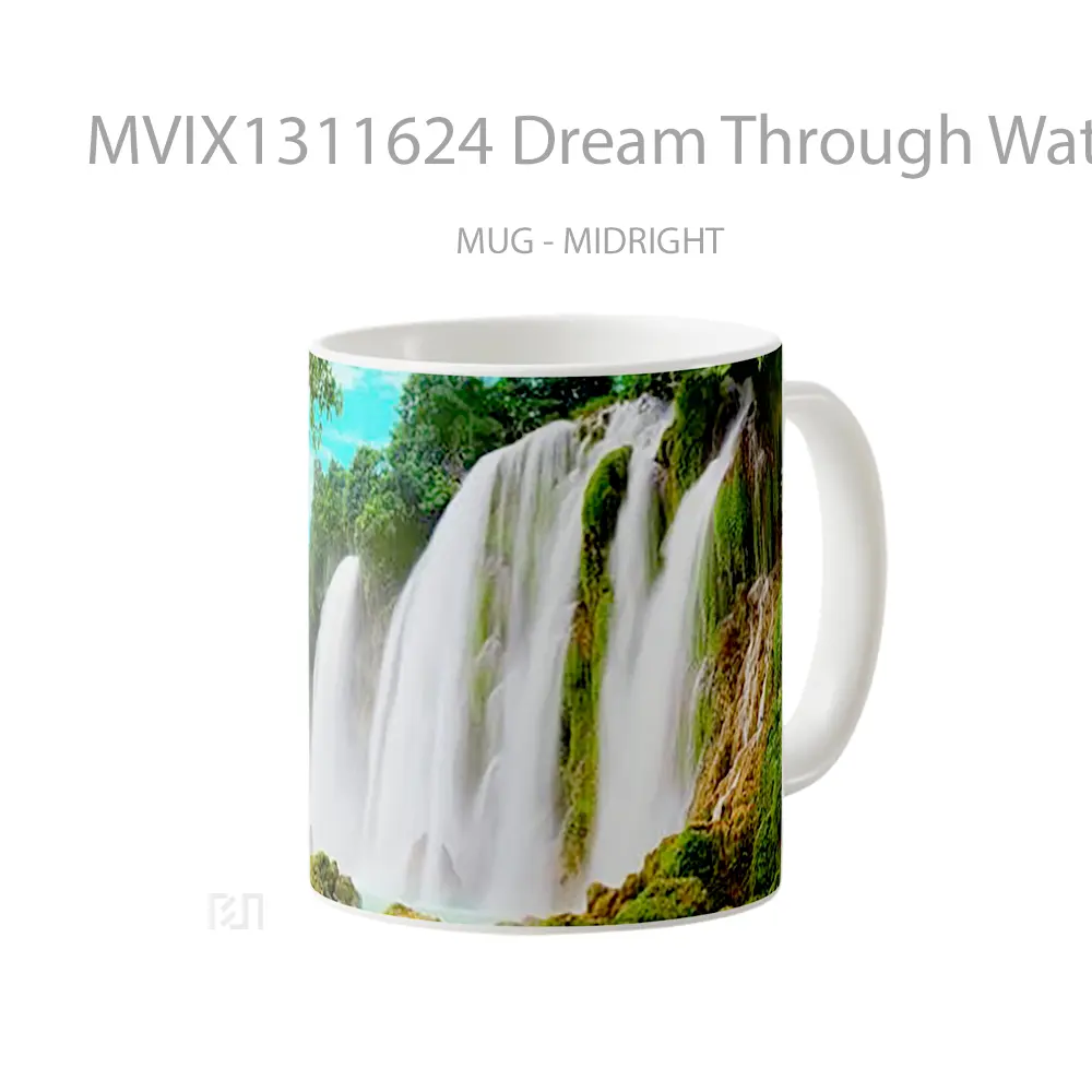 Mug Dream Through Waterfall Gelas Pemandangan Alam - All-side / Desain