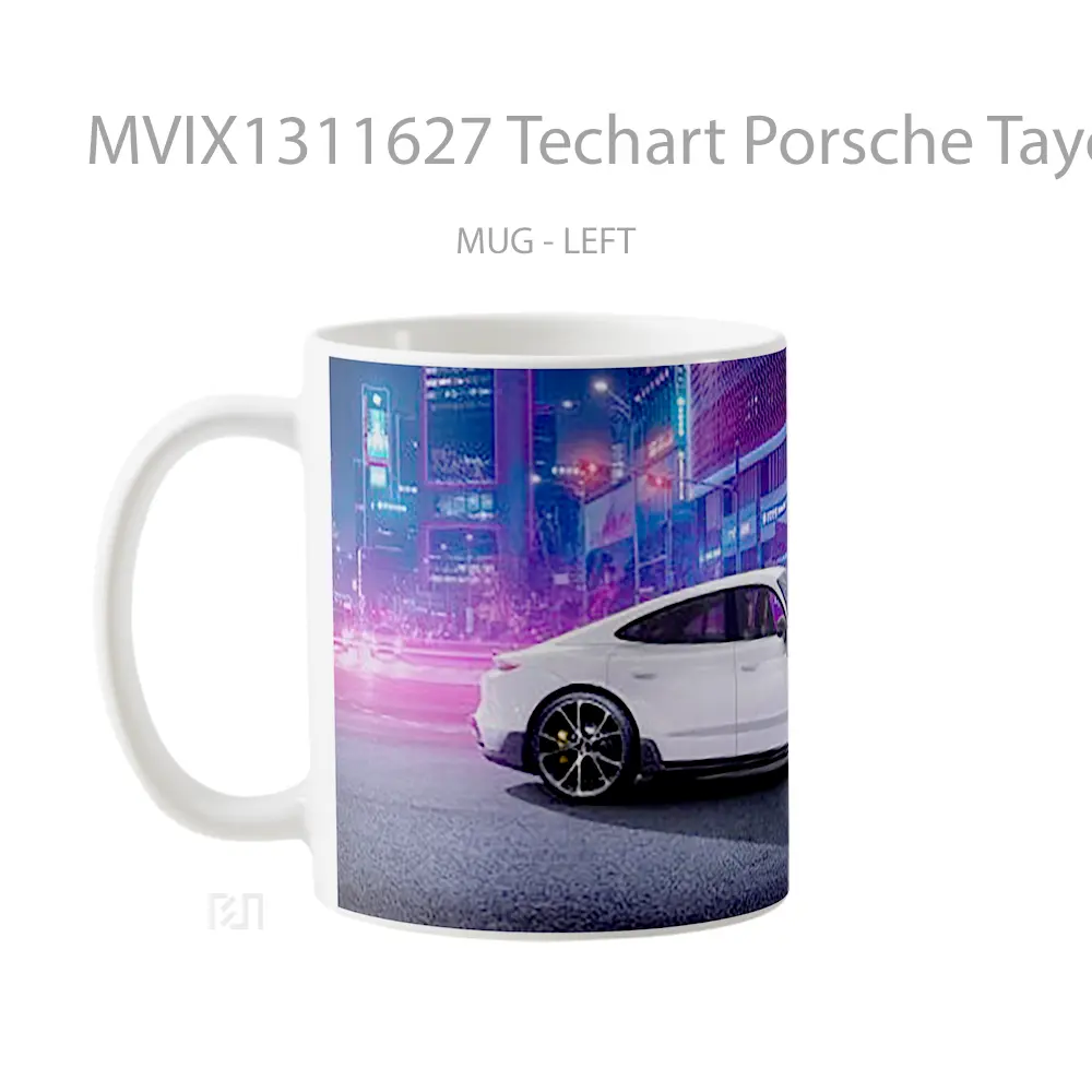 Mug Techart Porsche Taycan Aerokit 2021 Cangkir Mobil - All-side / Desain