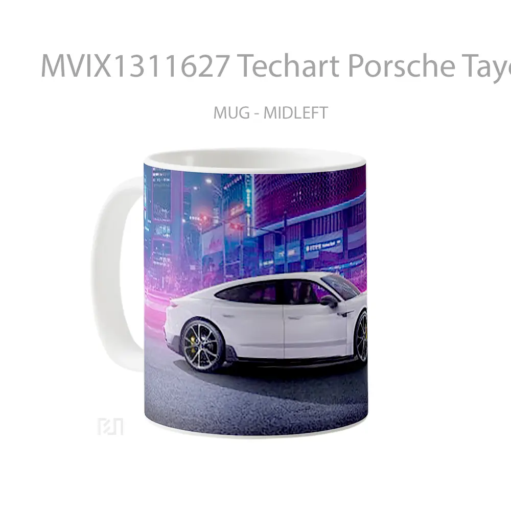 Mug Techart Porsche Taycan Aerokit 2021 Cangkir Mobil - All-side / Desain