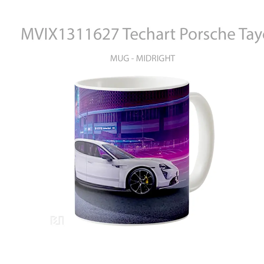 Mug Techart Porsche Taycan Aerokit 2021 Cangkir Mobil - All-side / Desain