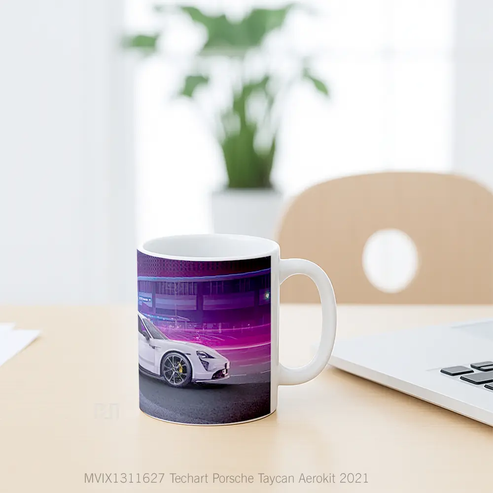 Mug Techart Porsche Taycan Aerokit 2021 Cangkir Mobil - All-side / Desain