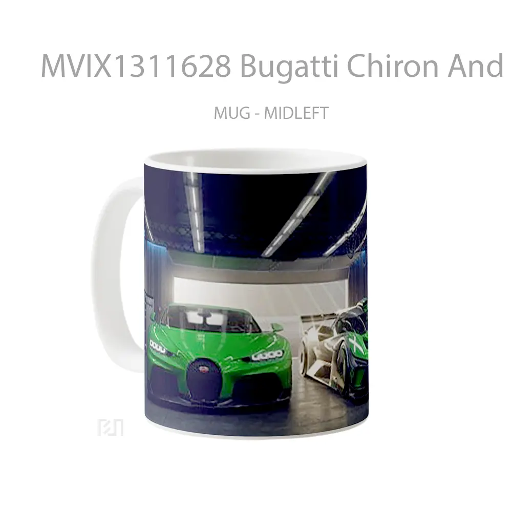 Mug Bugatti Chiron And Bugatti Bolide Cangkir Mobil - All-side / Desain