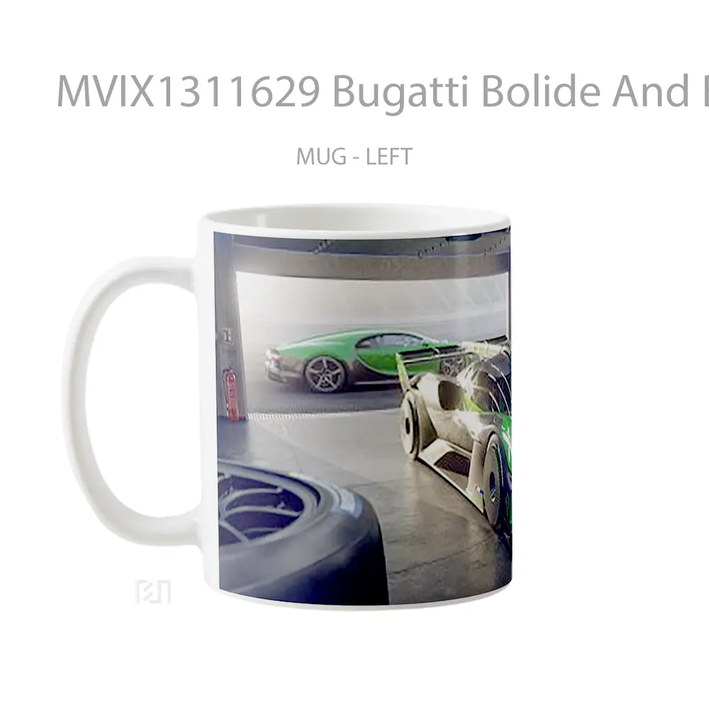 Mug Bugatti Bolide And Bugatti Chiron Cangkir Mobil - All-side / Desain