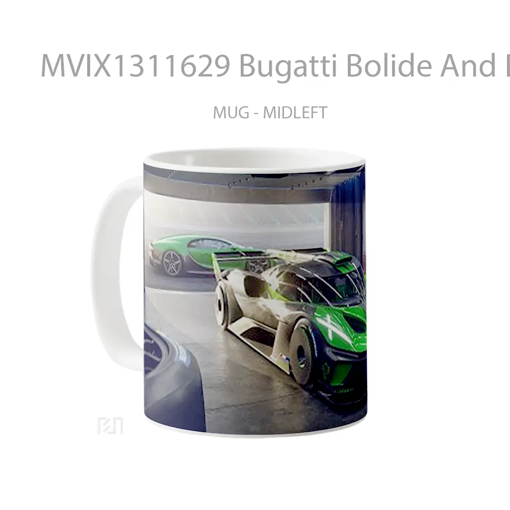 Mug Bugatti Bolide And Bugatti Chiron Cangkir Mobil - All-side / Desain
