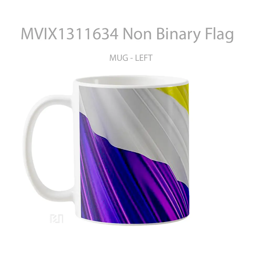 Mug Non Binary Flag Gelas Keramik Unik - All-side / Desain