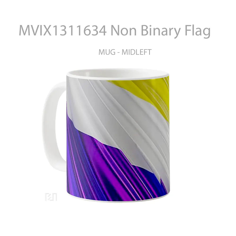 Mug Non Binary Flag Gelas Keramik Unik - All-side / Desain