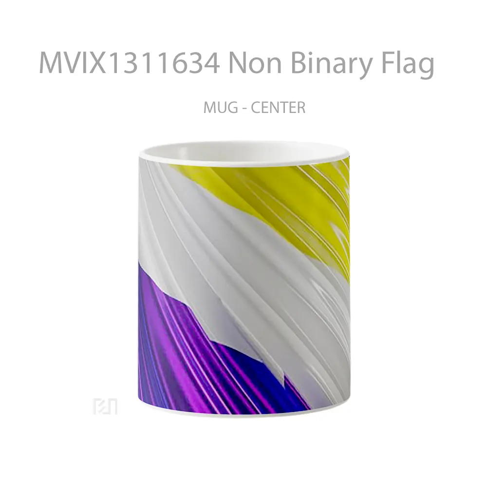 Mug Non Binary Flag Gelas Keramik Unik
