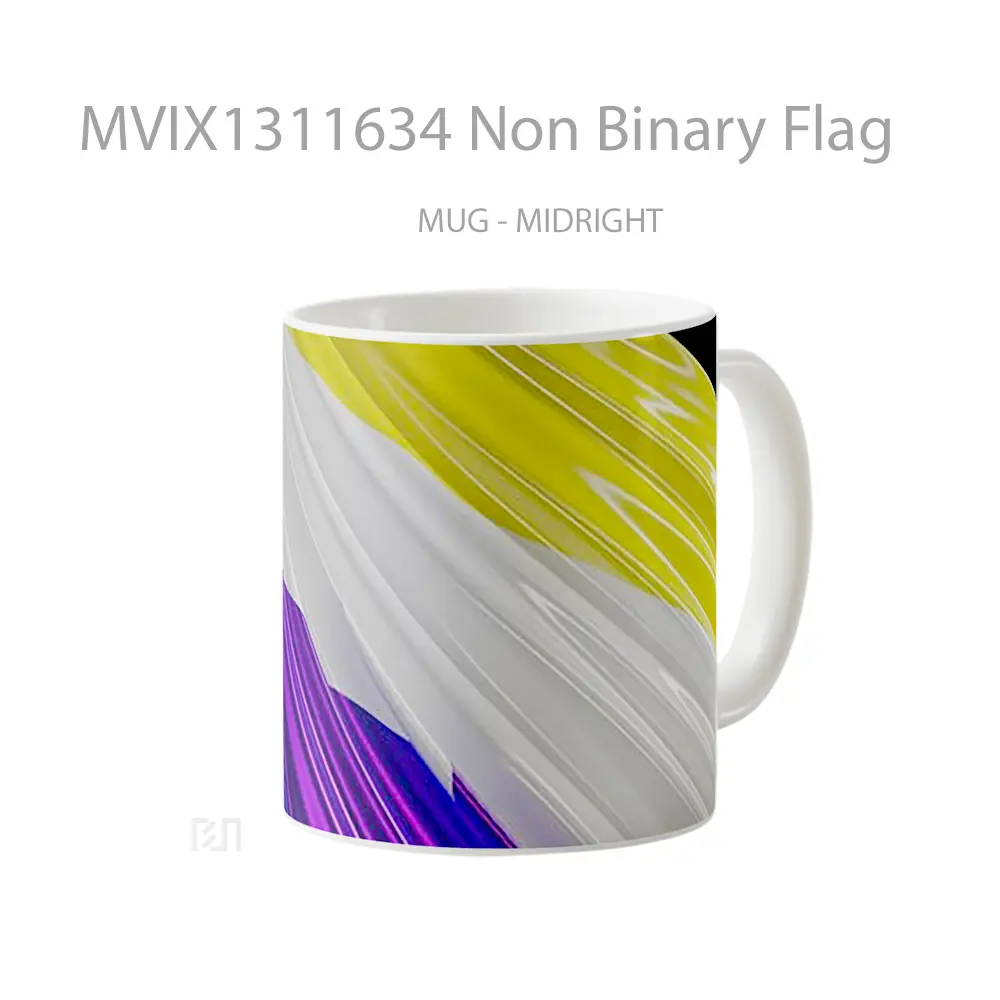 Mug Non Binary Flag Gelas Keramik Unik - All-side / Desain