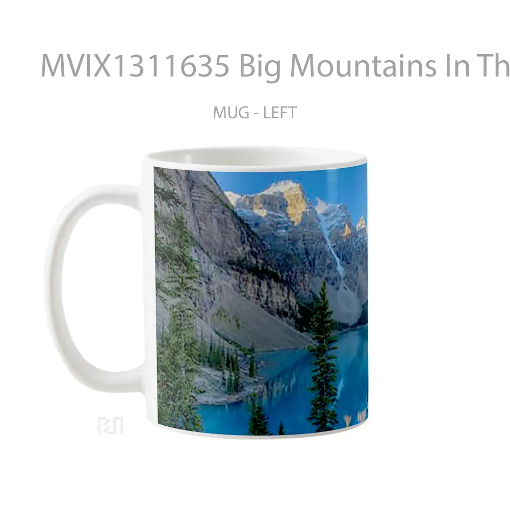 Mug Big Mountains In The Forest Lake Moraine Gelas Pemandangan Alam - All-side / Desain