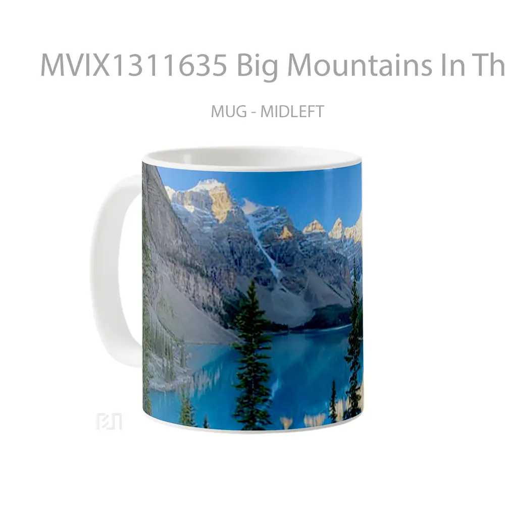 Mug Big Mountains In The Forest Lake Moraine Gelas Pemandangan Alam - All-side / Desain
