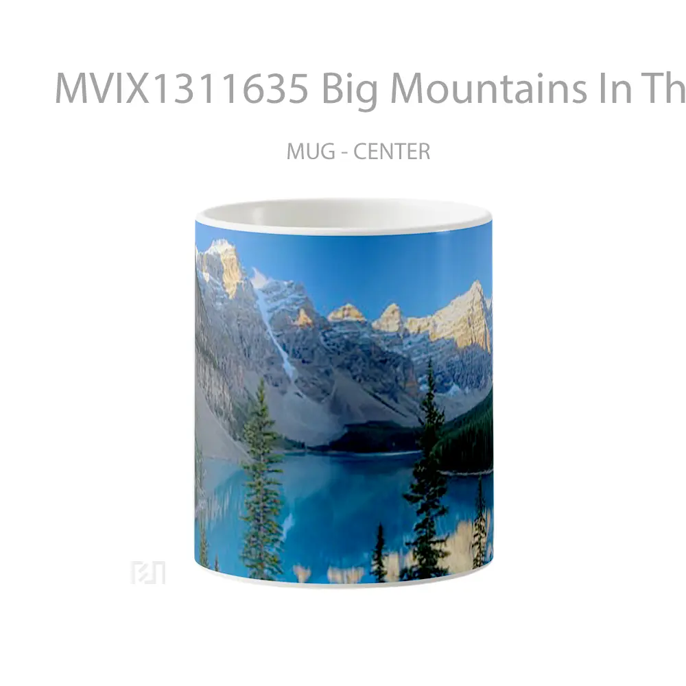 Mug Big Mountains In The Forest Lake Moraine Gelas Pemandangan Alam