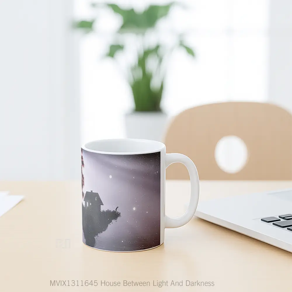 Mug House Between Light And Darkness Gelas Keramik Unik - All-side / Desain