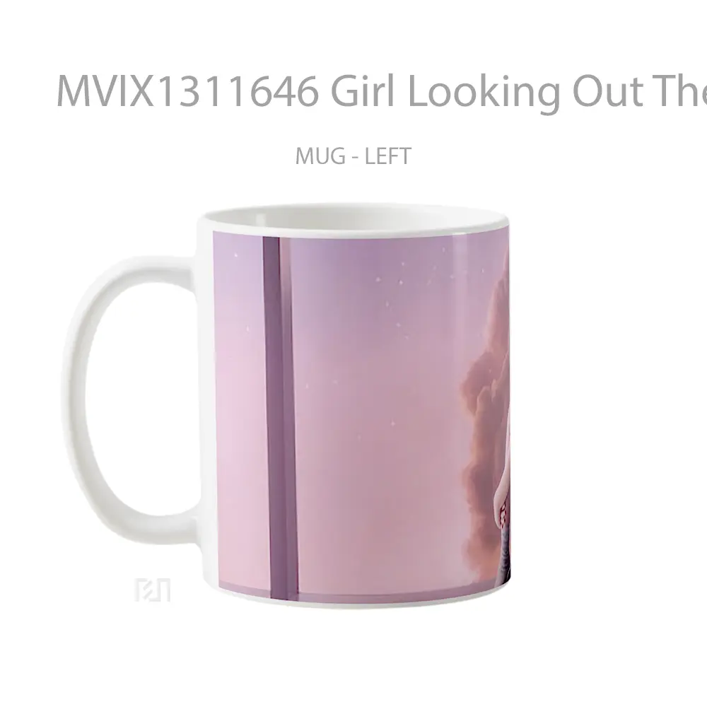 Mug Girl Looking Out The Window Gelas Keramik Unik - All-side / Desain
