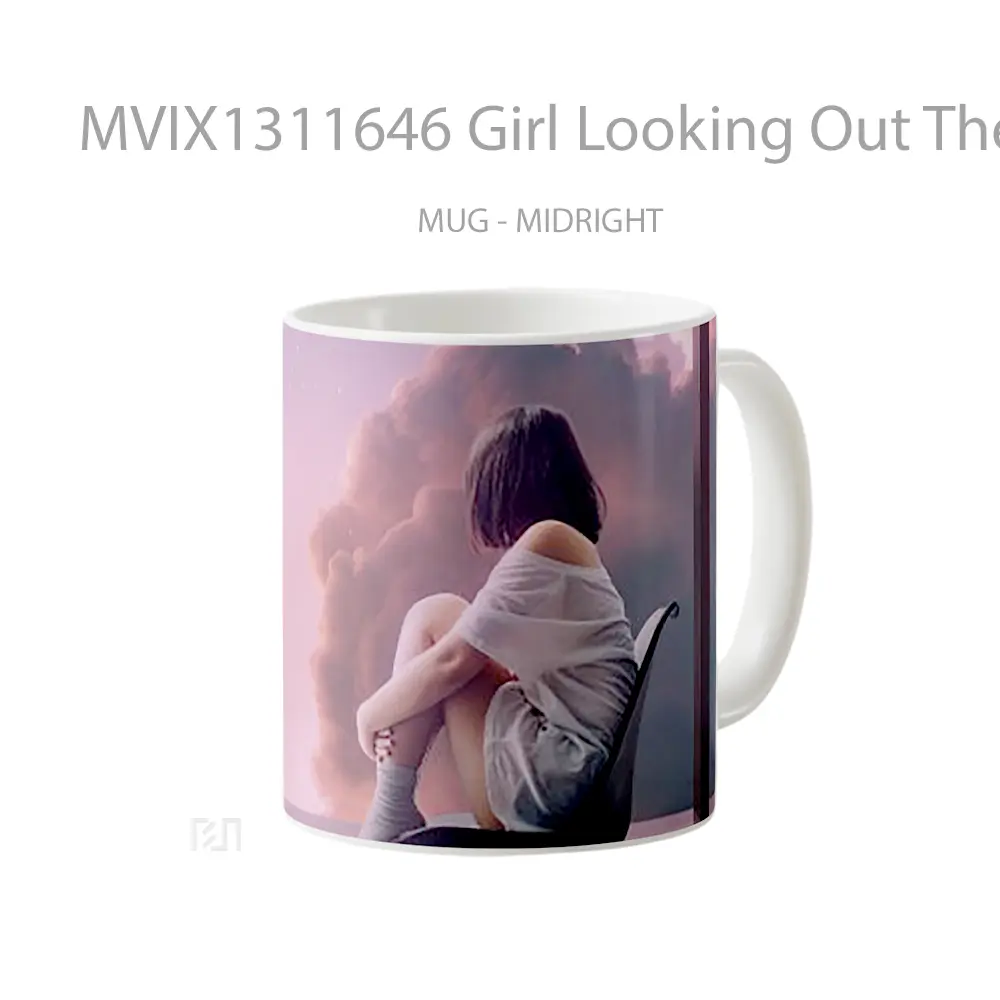 Mug Girl Looking Out The Window Gelas Keramik Unik - All-side / Desain