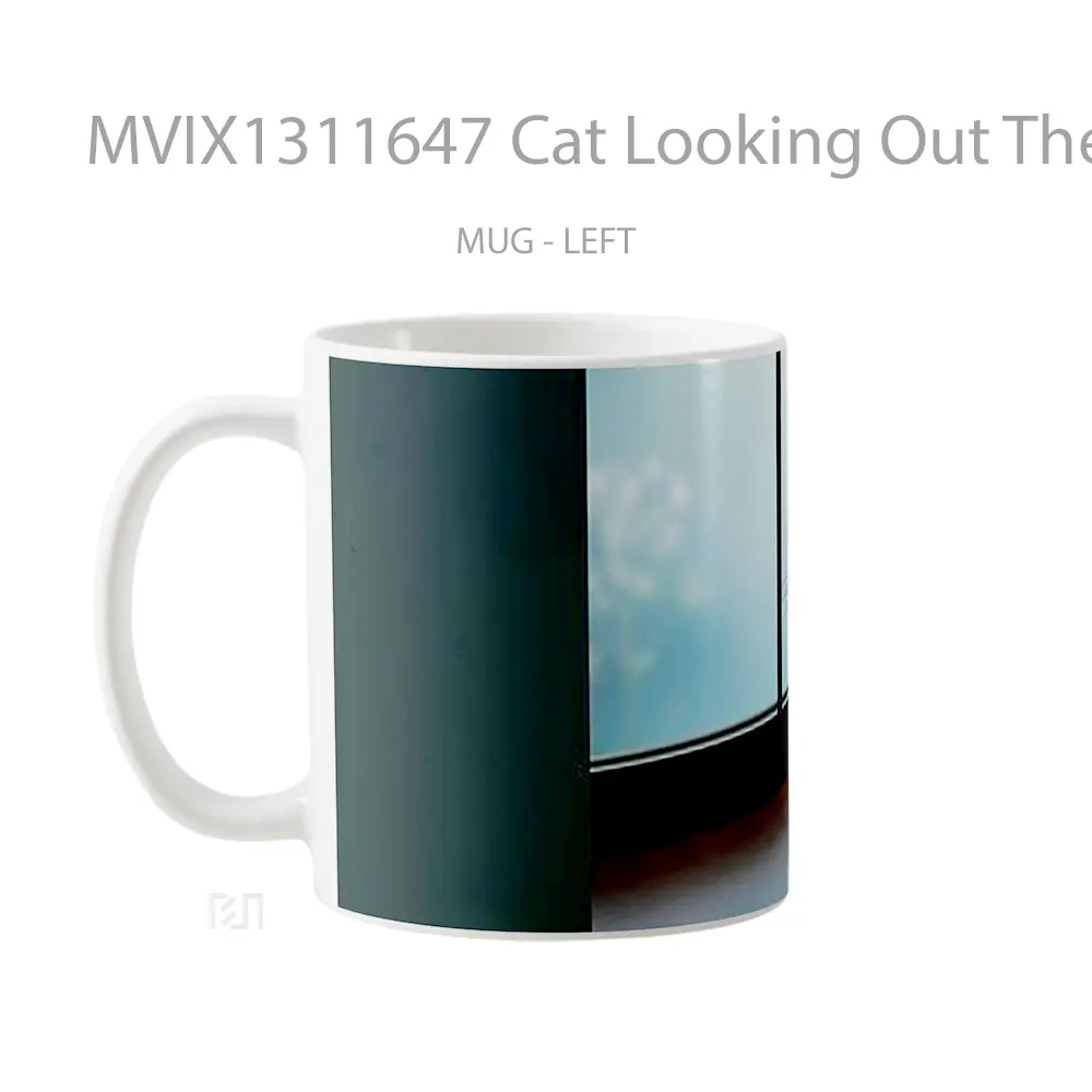 Mug Cat Looking Out The Window Gelas Hewan Lucu - All-side / Desain