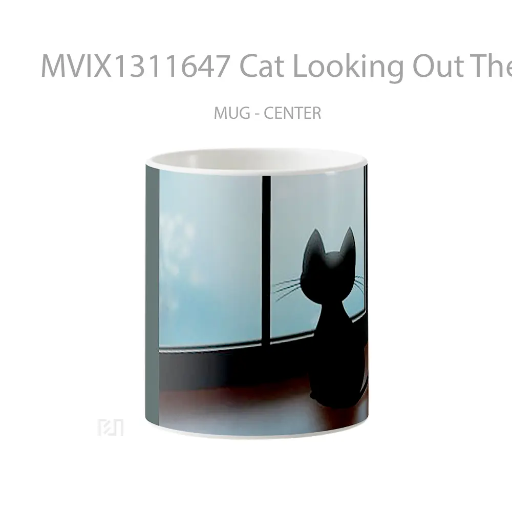 Mug Cat Looking Out The Window Gelas Hewan Lucu