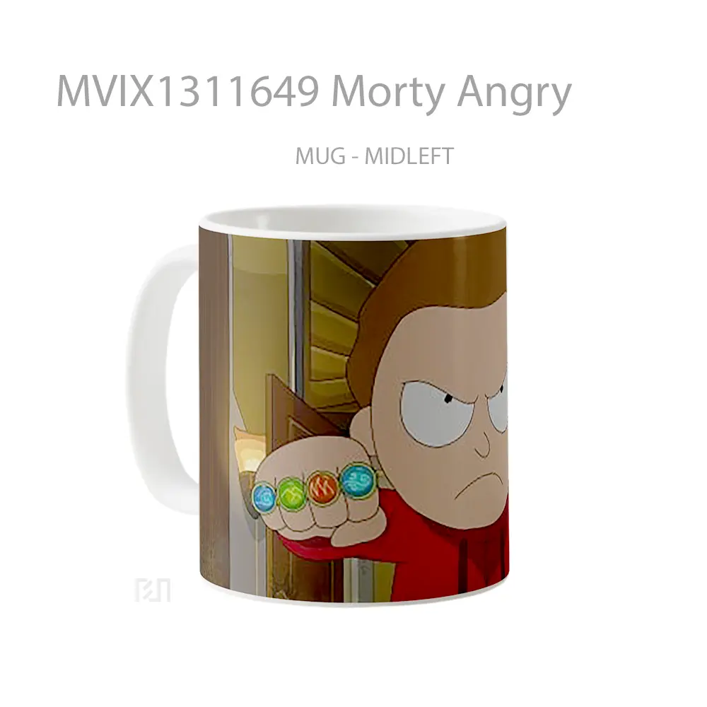 Mug Morty Angry Gelas Keramik Unik - All-side / Desain