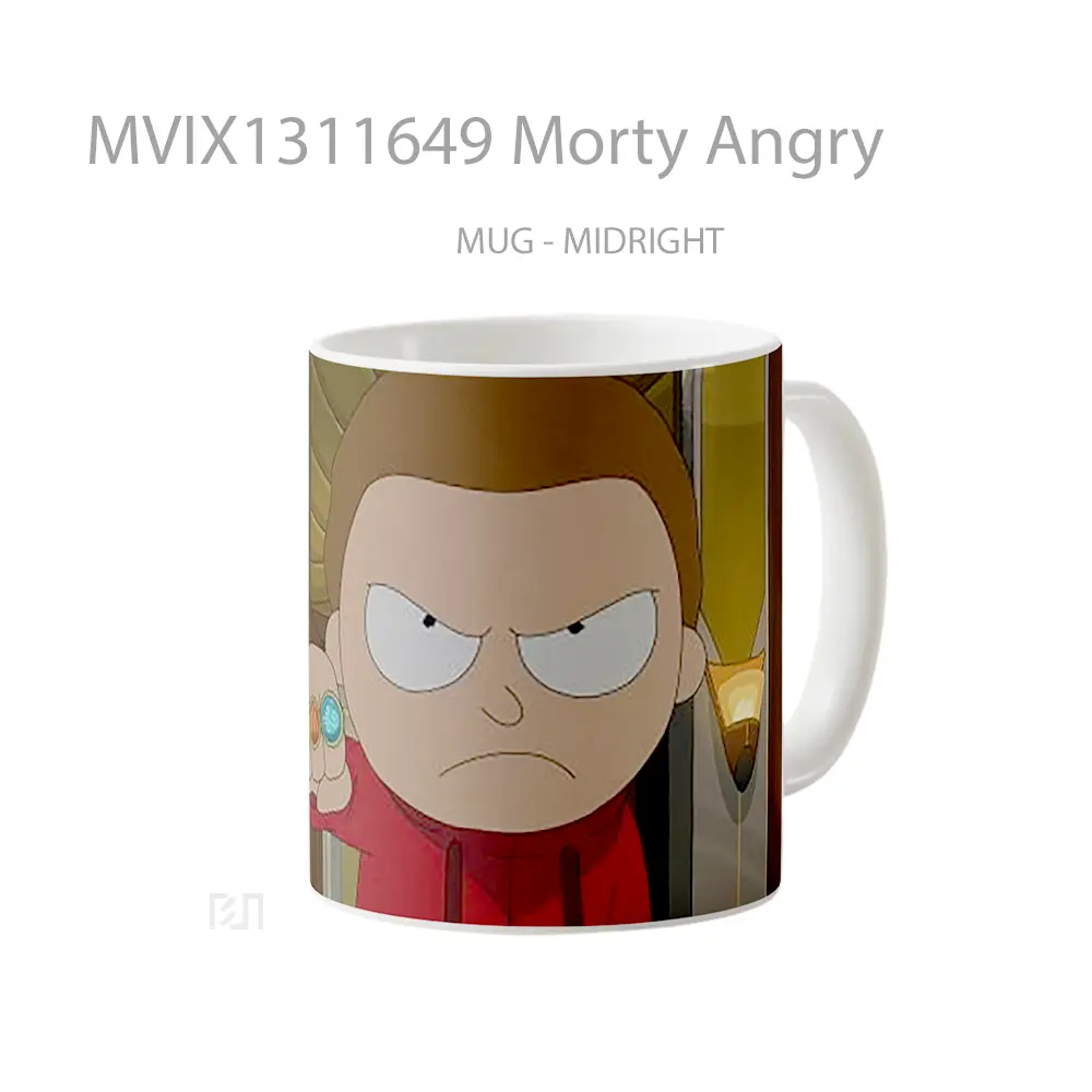 Mug Morty Angry Gelas Keramik Unik - All-side / Desain
