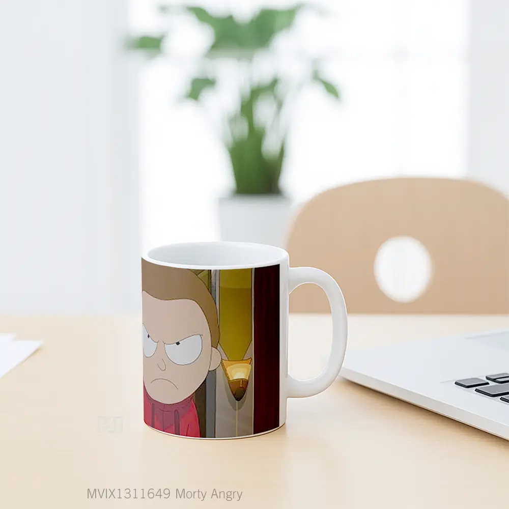 Mug Morty Angry Gelas Keramik Unik - All-side / Desain