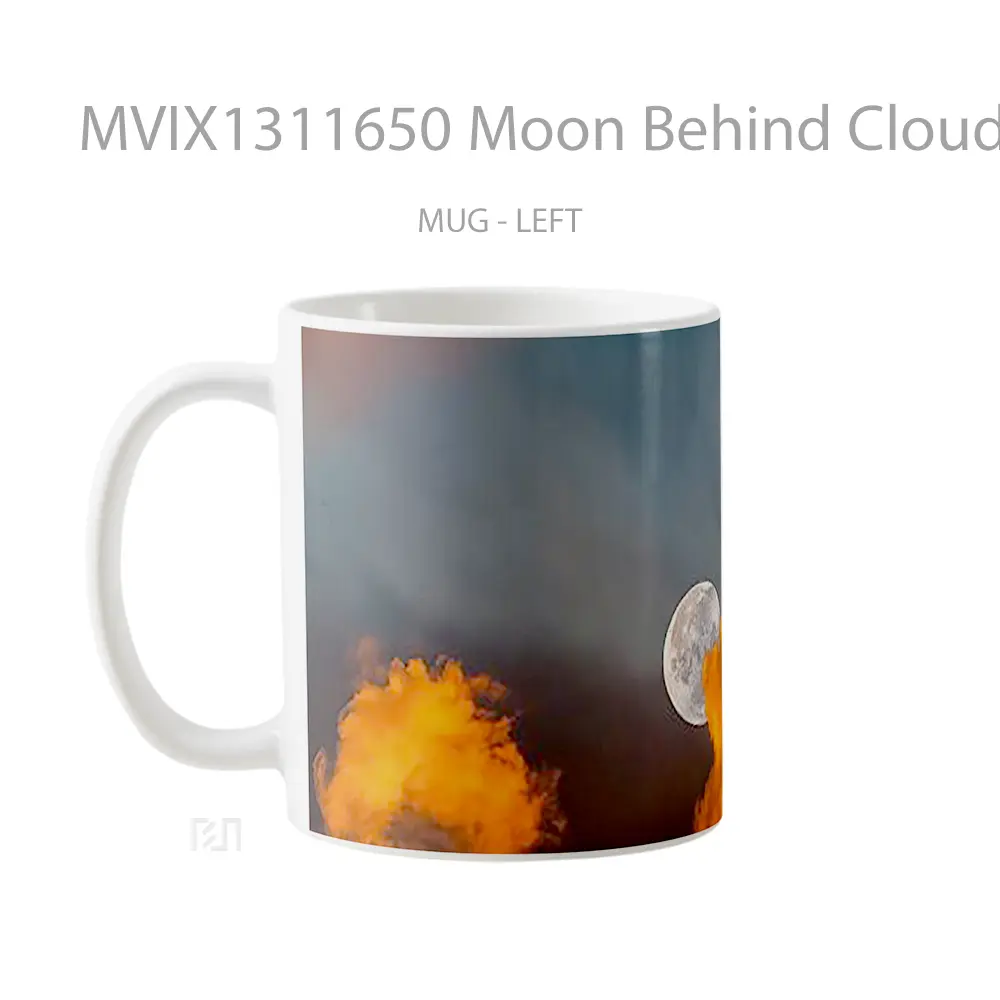Mug Moon Behind Clouds Gelas Pemandangan Alam - All-side / Desain