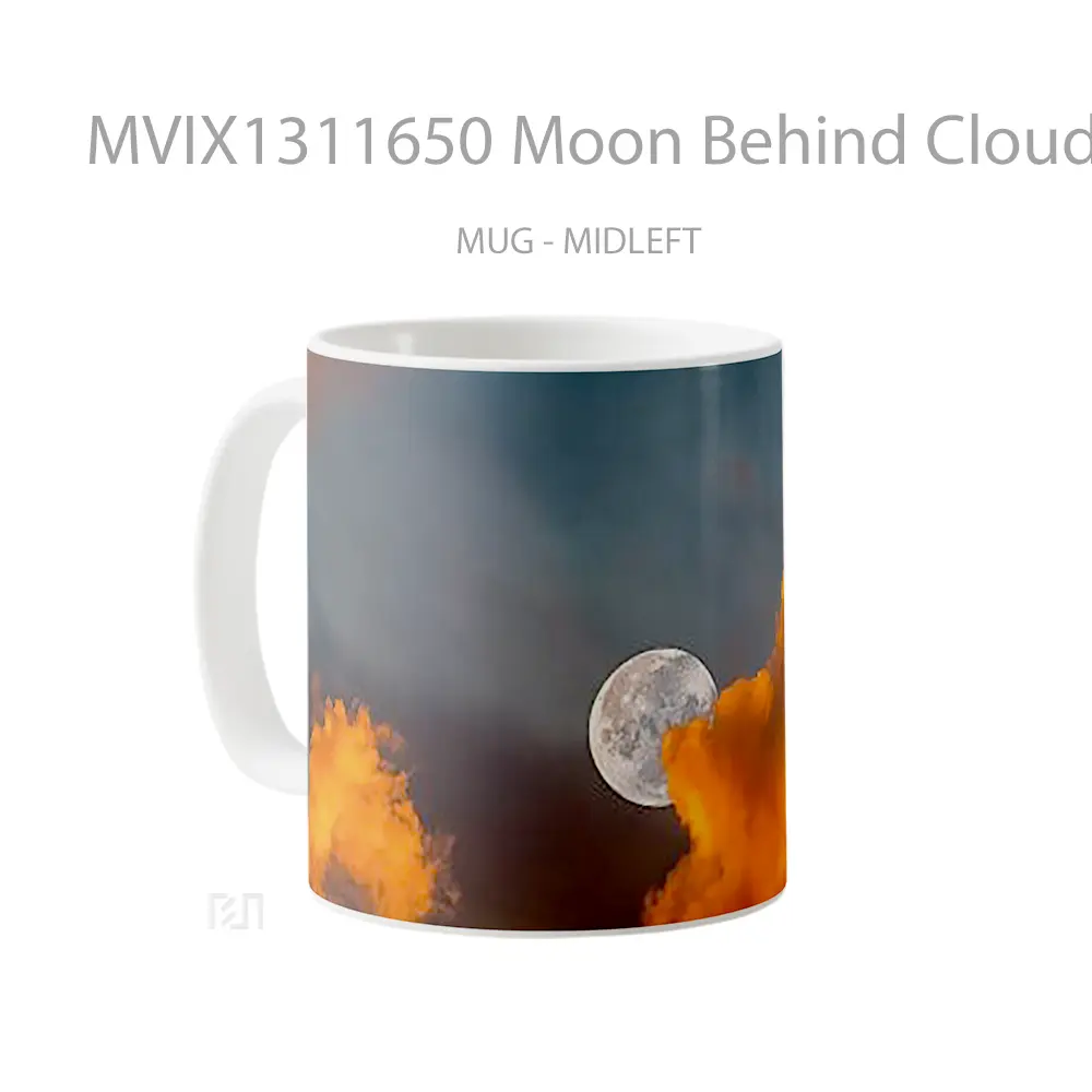 Mug Moon Behind Clouds Gelas Pemandangan Alam - All-side / Desain