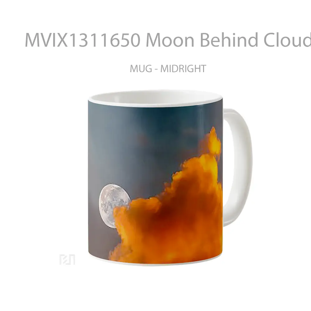 Mug Moon Behind Clouds Gelas Pemandangan Alam - All-side / Desain