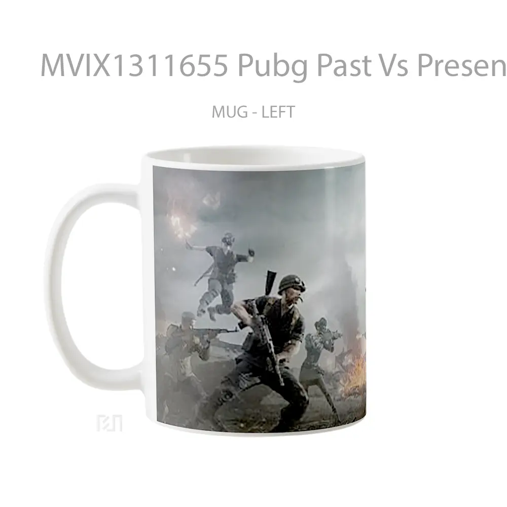 Mug Pubg Past Vs Present Cangkir Gamer - All-side / Desain