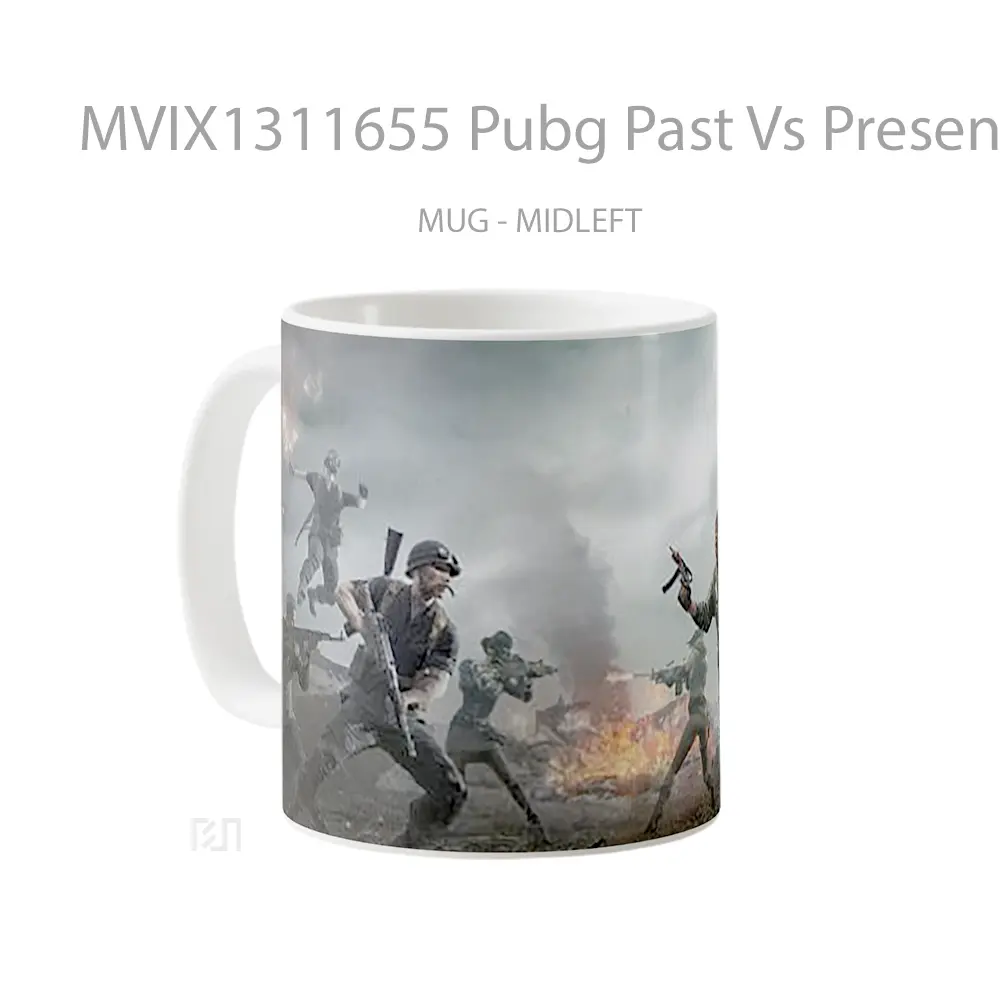 Mug Pubg Past Vs Present Cangkir Gamer - All-side / Desain