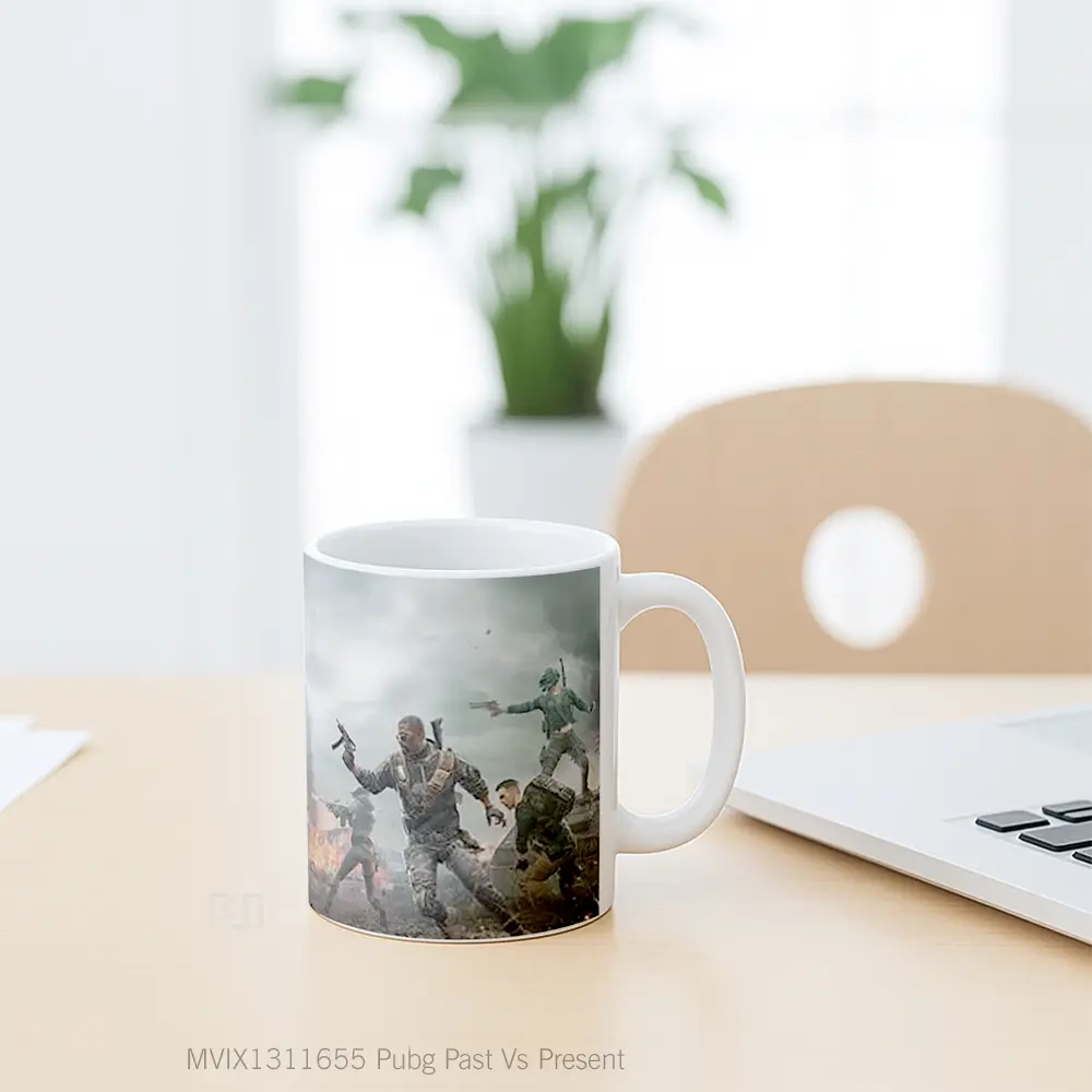 Mug Pubg Past Vs Present Cangkir Gamer - All-side / Desain