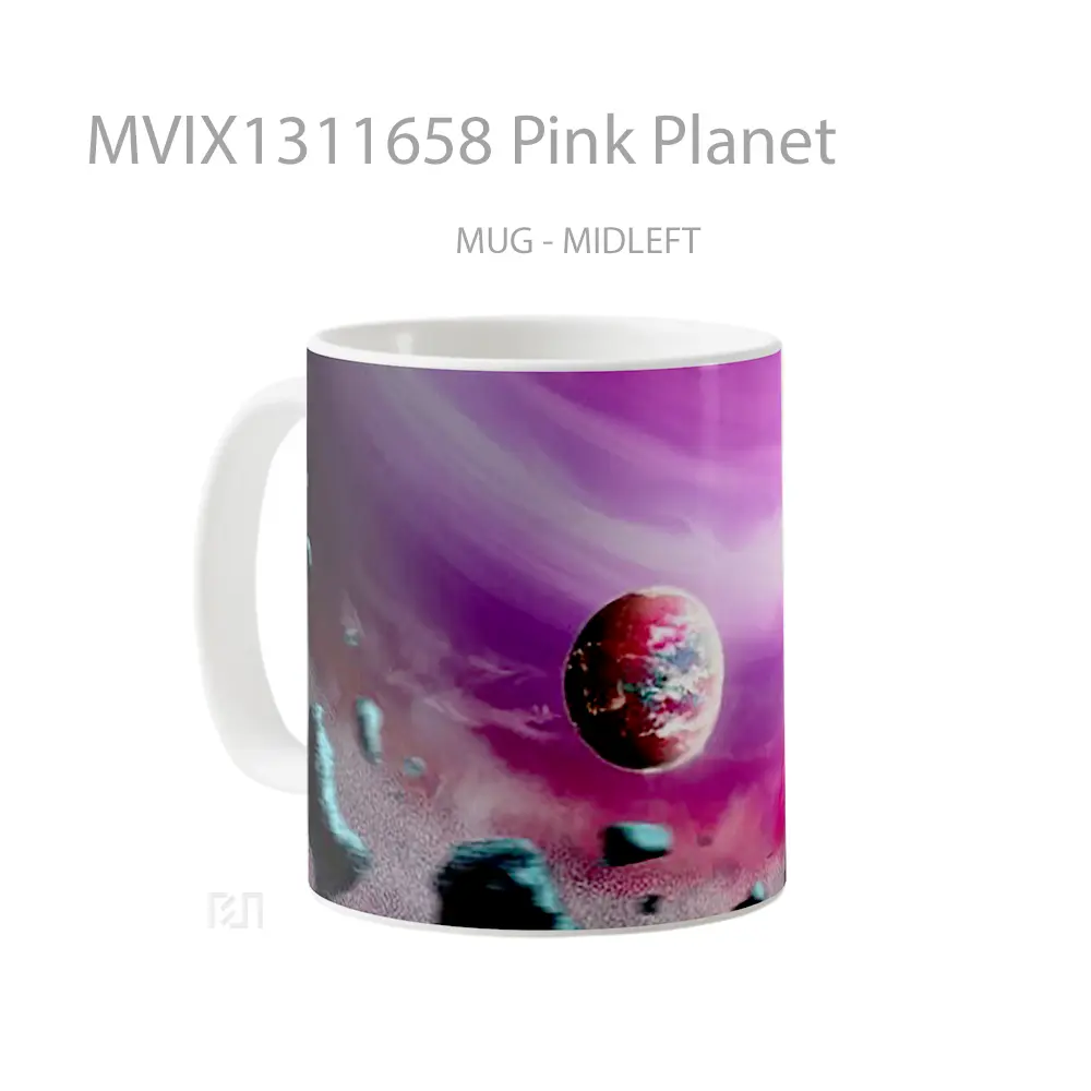 Mug Pink Planet Gelas Astronomi - All-side / Desain
