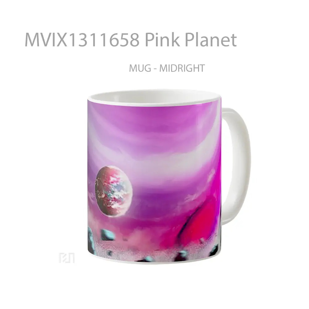 Mug Pink Planet Gelas Astronomi - All-side / Desain