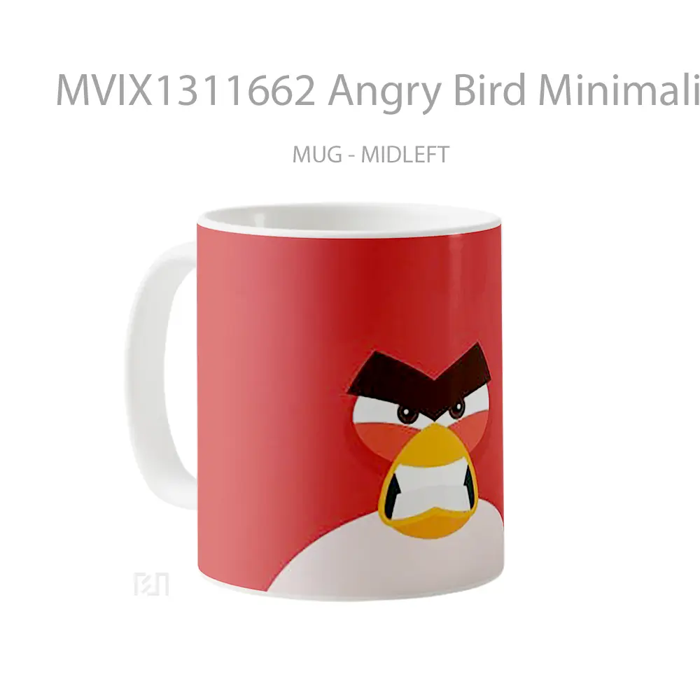 Mug Angry Bird Minimalist Gelas Hewan Lucu - All-side / Desain
