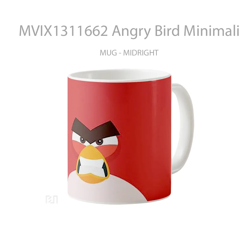 Mug Angry Bird Minimalist Gelas Hewan Lucu - All-side / Desain
