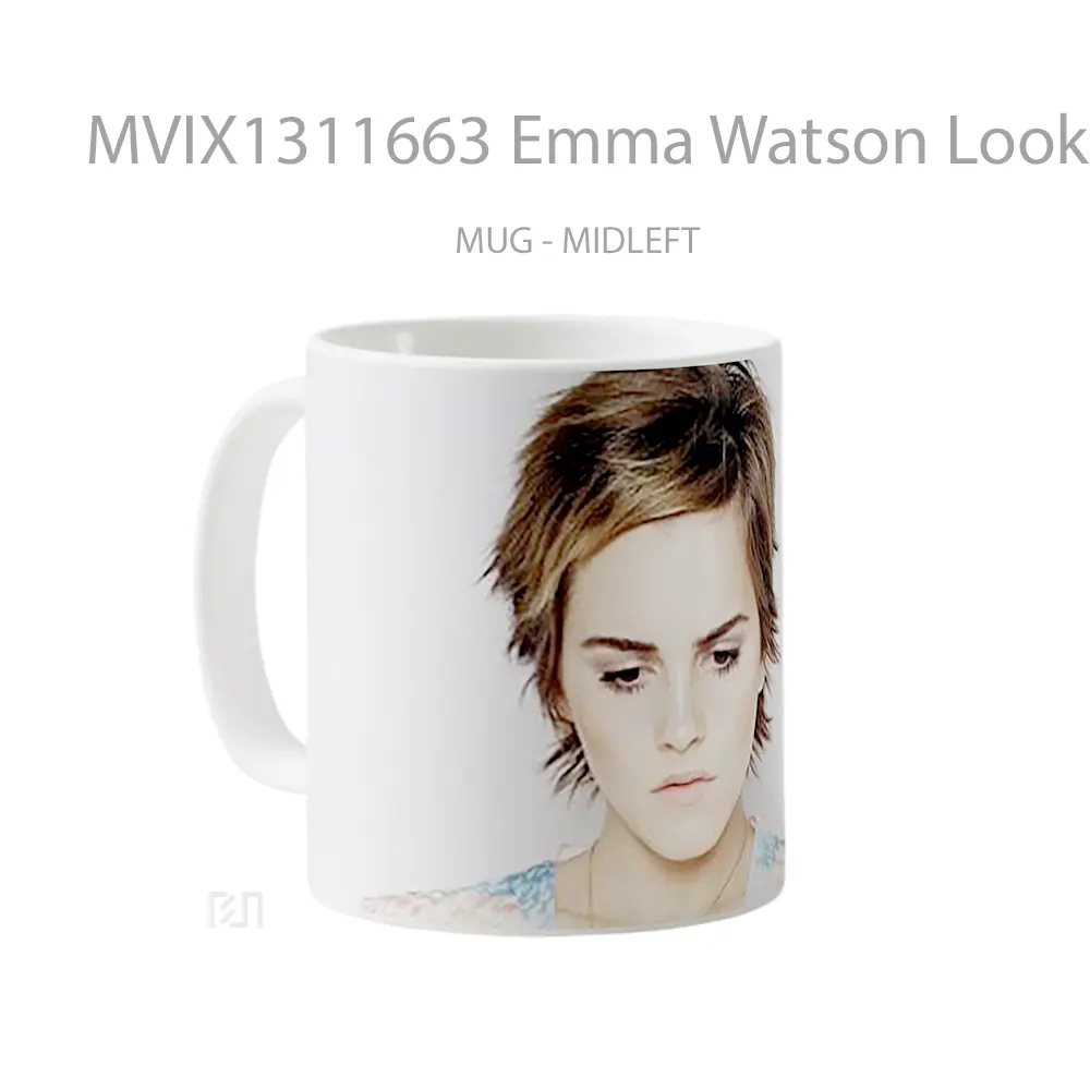 Mug Emma Watson Looking Down Gelas Selebriti - All-side / Desain