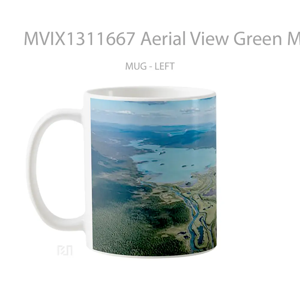 Mug Aerial View Green Mountains Gelas Pemandangan Alam - All-side / Desain