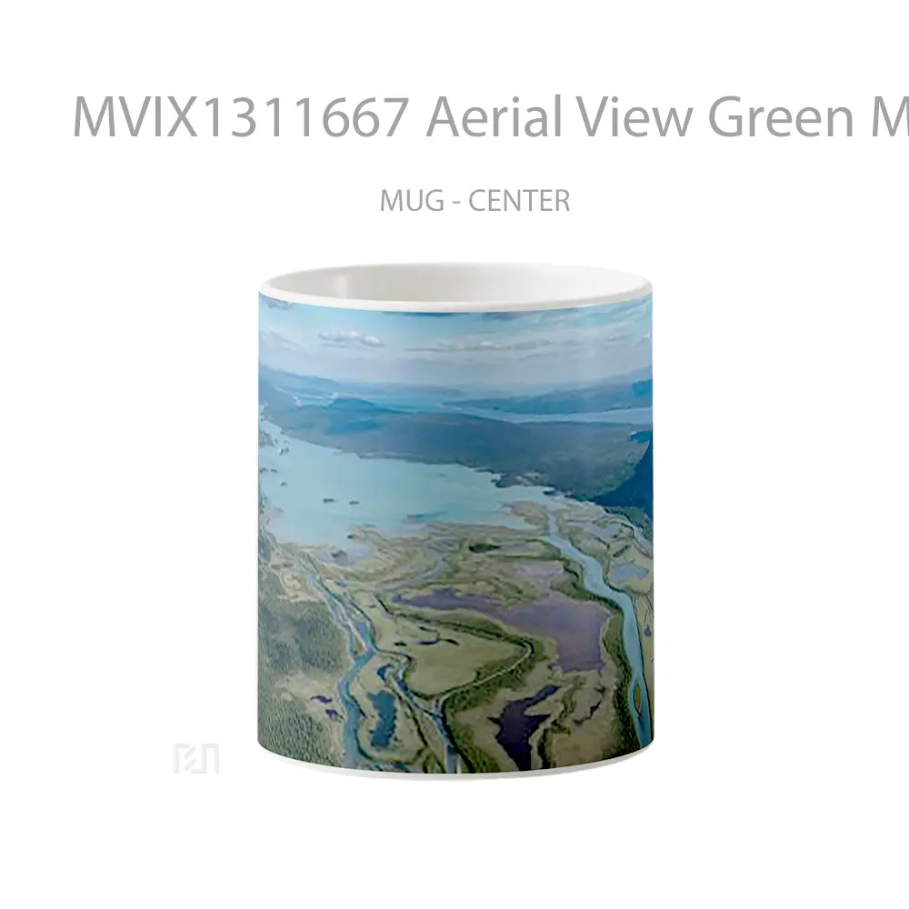 Mug Aerial View Green Mountains Gelas Pemandangan Alam
