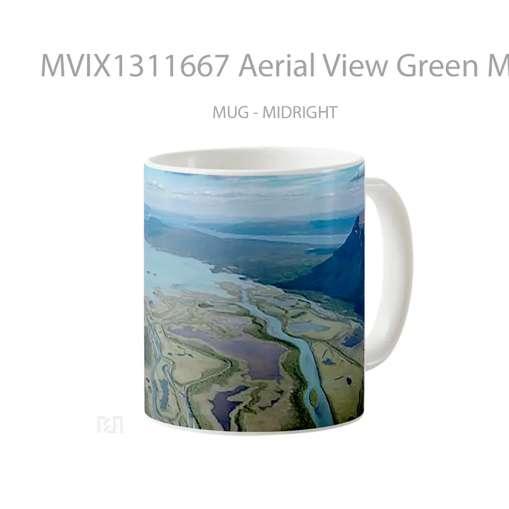 Mug Aerial View Green Mountains Gelas Pemandangan Alam - All-side / Desain